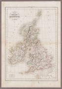 Антикварная карта Великобритании, 1850-е годы.