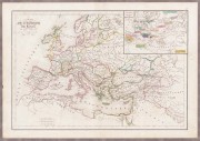 Антикварная карта Европы 1850-х годов.