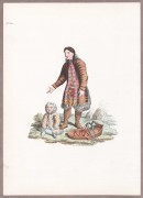 Костюмы народов России. Самоед с ребёнком, 1803 год.