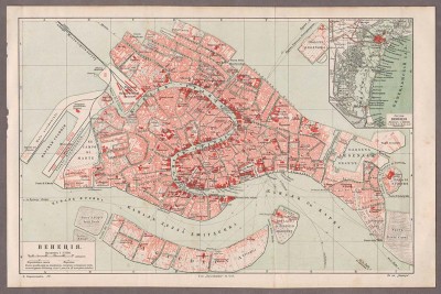 Антикварная Карта (план) Венеции.