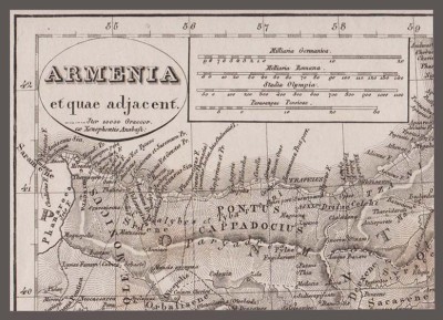 Карта Армении, гравюра 1850 года.