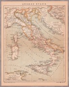 Антикварная карта Древней Италии.
