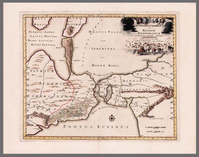 Антикварная карта Керченского пролива, [1705] год.