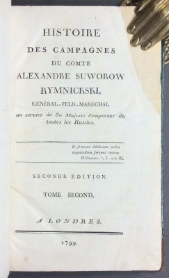 История кампании графа Александра Суворова, 1799 год.