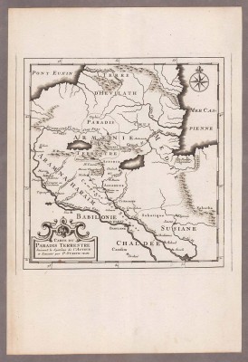 Карта Армении. Земной Рай, 1722 год.