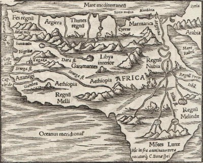 Карта Африки второй половины XVI века.
