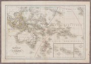 Антикварная карта Австралии, Новой Зеландии и Океании, 1853 год.
