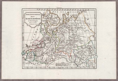 Карта Северо-Западной России и стран Балтии, рубеж XVIII-XIX веков.