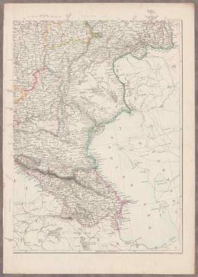 Антикварная карта Кавказа и Каспийского региона, 1860-е годы.
