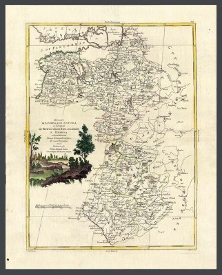 Карта Герцогств Ливония и Эстония, а также губерний: Новгородская, Белгородская и Киевская, 1782 год. 