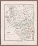 Индия. Антикварная карта Гуджарата, 1846 год.