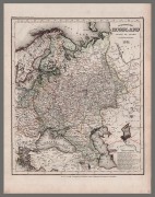 Карта Европейской части Российской Империи, 1851 год.