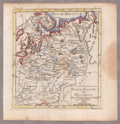 Карта Белой России или Московии, 1748 год.
