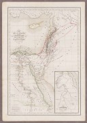 Антикварная карта Египта и Палестины, 1850-х годов.