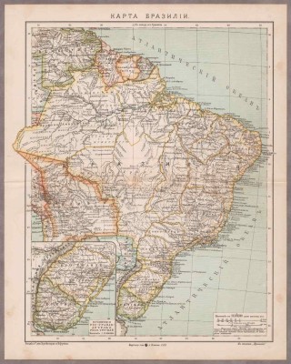 Карта Бразилии [Боливии, Уругвая, Гайаны, Суринама...]