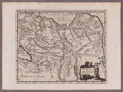 Карта Скифии и Азиатской Тартарии с мифическим Лукоморьем, 1697 год. 