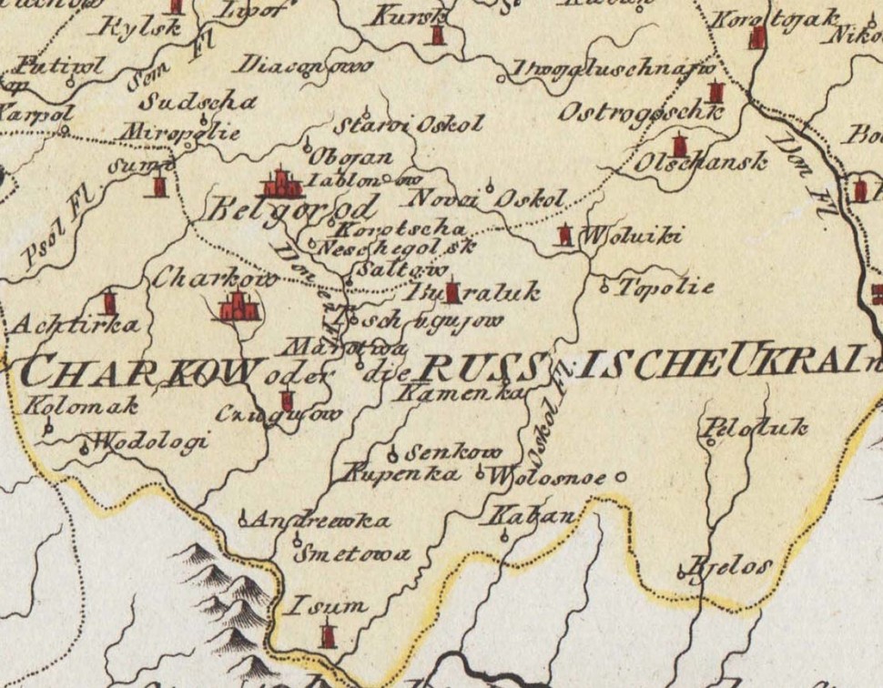Карта харьковской области и белгородской