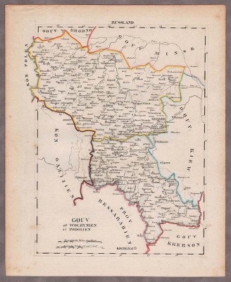 Карта Волынской и Подольской губерний, 1820-е годы.