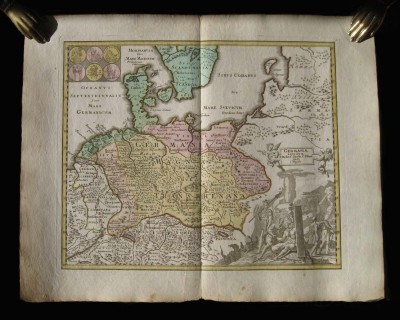 Карта Германии. Гравюра XVIII века.