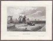 Города России. Астрахань с Каспийского моря в середине XIX века.