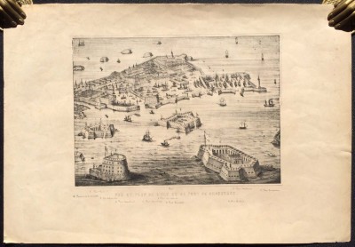 Вид и план острова и порта Кронштадта.