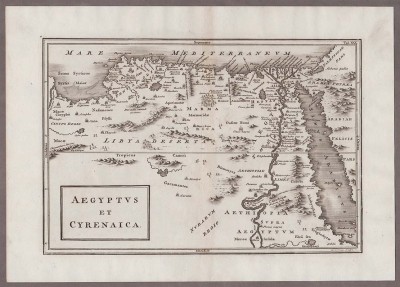 Карта Египта, Ливии и Красного моря, 1780-е годы.