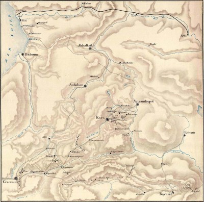 Карта театра военных действий в Армении 1877-1878 гг.