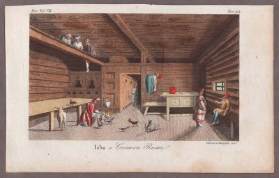 Изба или русская комната, 1826 год.