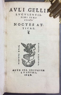 Палеотип. Авл Гелий. Аттические ночи, 1546 год.
