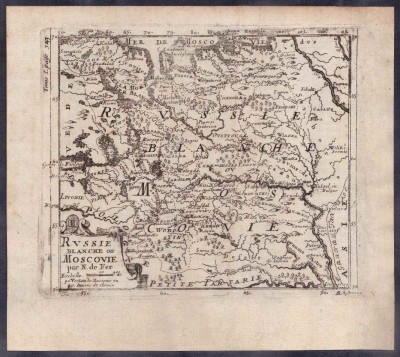 Карта России "Белая Россия или Московия", 1703 год.