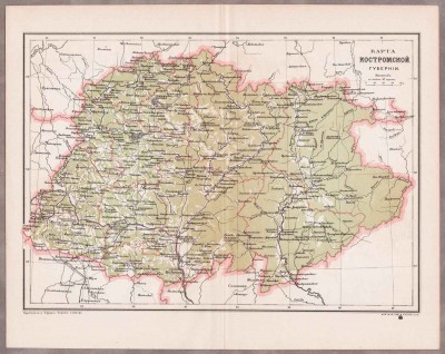 Карта Костромской губернии.