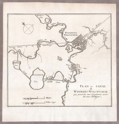Вышний Волочек. Антикварная карта 1780-х годов.