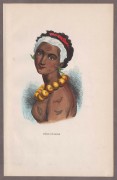 Мода. Гавайская принцесса. Антикварная гравюра, I-й половины XIX века.