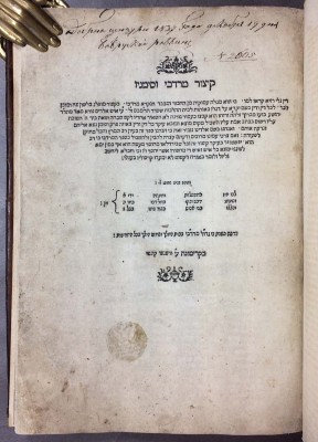 Иудаика. Из библиотеки виленского раввина, 1558 год.
