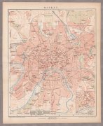 План / карта Москвы, 1890-е года.