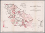 Карта Ставропольской губернии на 1893 год.