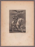 Антонис ван Дейк. Император Карл V на коне, гравюра 1870-х годов.