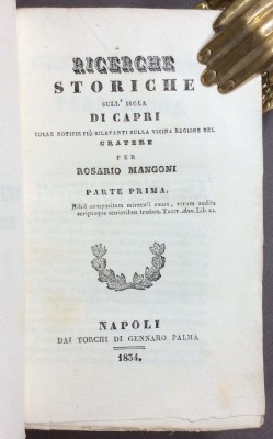 Италия. История острова Капри, 1834 год.