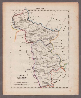Белоруссия. Карта Витебска и Могилева, 1820-е года.