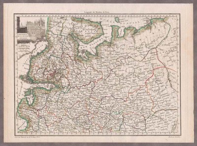 Карта Северо-западной России и Прибалтики, 1812 год.