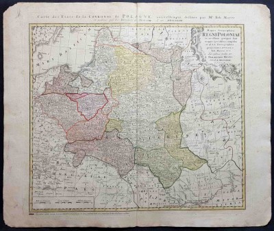 Антикварная карта Польши, 1773 год.
