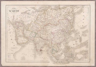 Карта Азии. Гравюра 1850-х годов.