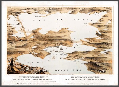 Крым. Панорамный вид Керченского пролива, 1855 год.