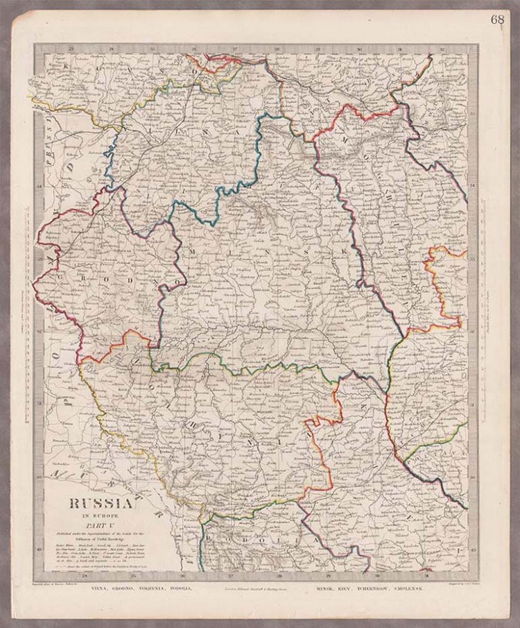 Карта белоруссии 1850 года