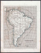 Антикварная карта Южной Америки 1830-х годов.