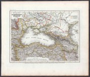 Карта Черного моря и прибрежных стран, 1852 год.