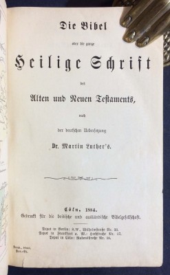 Библия Мартина Лютера, 1884 год.