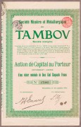 Тамбов, акция 250 франков, 1911 год.