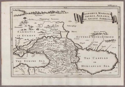 Карта Северного Кавказа и Закавказья, 1750-е годы.