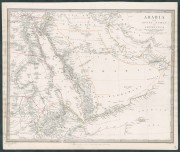 Карта Аравийского полуострова (ОАЭ, Кувейт, Катар, Саудовская Аравия), 1843 год.